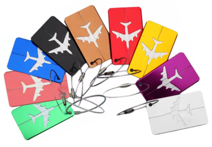 Kidultz (Set of 5) Aluminum Alloy Metallic Luggage Tags Handle Wraps with Stainless Loop Anti-Break for Travel Identification Suitcase Bag Tag, School & Office Bags