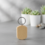Kidultz Empty Wooden Keychain for DIY Projects - Laser Engravable, Printable & Writable - Pack of 10 - Different Shapes
