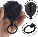 Kidultz Heavy Duty I'd Card Retractable Black Stylish Shield identity Card yoyo Pulley reel, Key Chain id card Holder Belt Clip for id Cards rope for office staff, employee and students