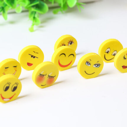 Kidultz Smiley Erasers – Round Shape (2.5 cm) with 40+ Fun Expressions | Attractive Birthday Return Gifts for Kids