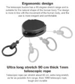 Kidultz Heavy Duty I'd Card Retractable Black Stylish Shield identity Card yoyo Pulley reel, Key Chain id card Holder Belt Clip for id Cards rope for office staff, employee and students - Image 7