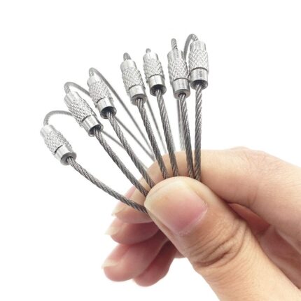 Kidultz Wire cables(2mm Thickness*170mm Long) Stainless Steel Pendant Circle EDC Tool Key Holder Loops for Hiking, Hanging, Keys and Heavy Duty Luggage Tags(Silver)