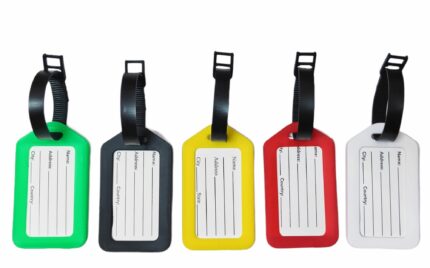 Kidultz Luggage Tags with Premium Strap for Travel suitcases, School Bags, etc..for Easily Identification of Bags(Pack of 5)