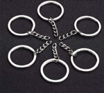 Kidultz Silver Plated Alloy Keyring Keychain Rings with Chain and connecting ring - Heavy duty glossy finish silver plated rings for DIY Crafts and other purposes - Image 3