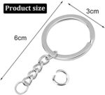 Kidultz Silver Plated Alloy Keyring Keychain Rings with Chain and connecting ring - Heavy duty glossy finish silver plated rings for DIY Crafts and other purposes - Image 4
