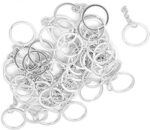 Kidultz Silver Plated Alloy Keyring Keychain Rings with Chain and connecting ring - Heavy duty glossy finish silver plated rings for DIY Crafts and other purposes - Image 5