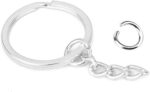 Kidultz Silver Plated Alloy Keyring Keychain Rings with Chain and connecting ring - Heavy duty glossy finish silver plated rings for DIY Crafts and other purposes - Image 7
